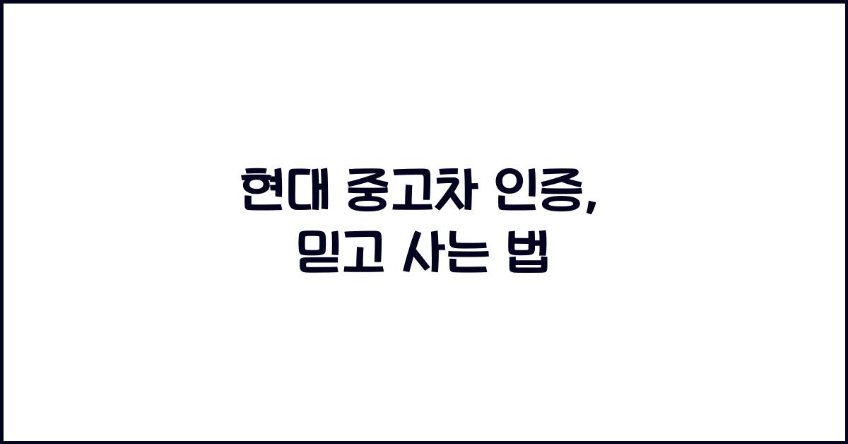 현대 중고차 인증