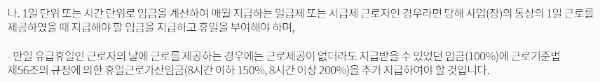 근로자의 날 법정 공휴일: 휴일근로가산임금, 보상휴가