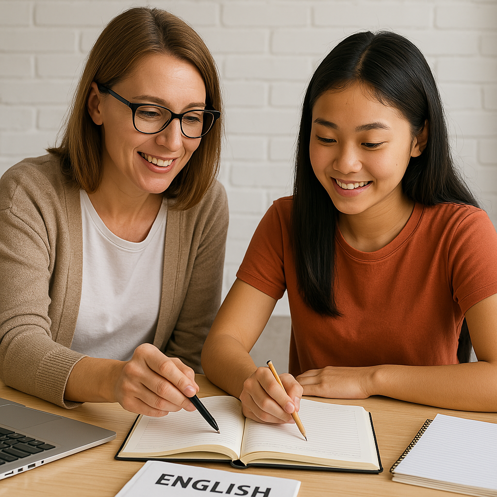 영어과외 받고 있는 학생