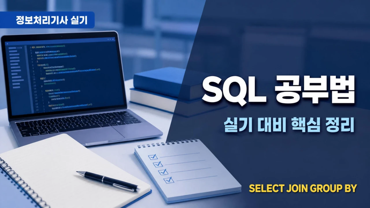 정보처리기사 실기 SQL 공부 순서를 정리한 안내 이미지