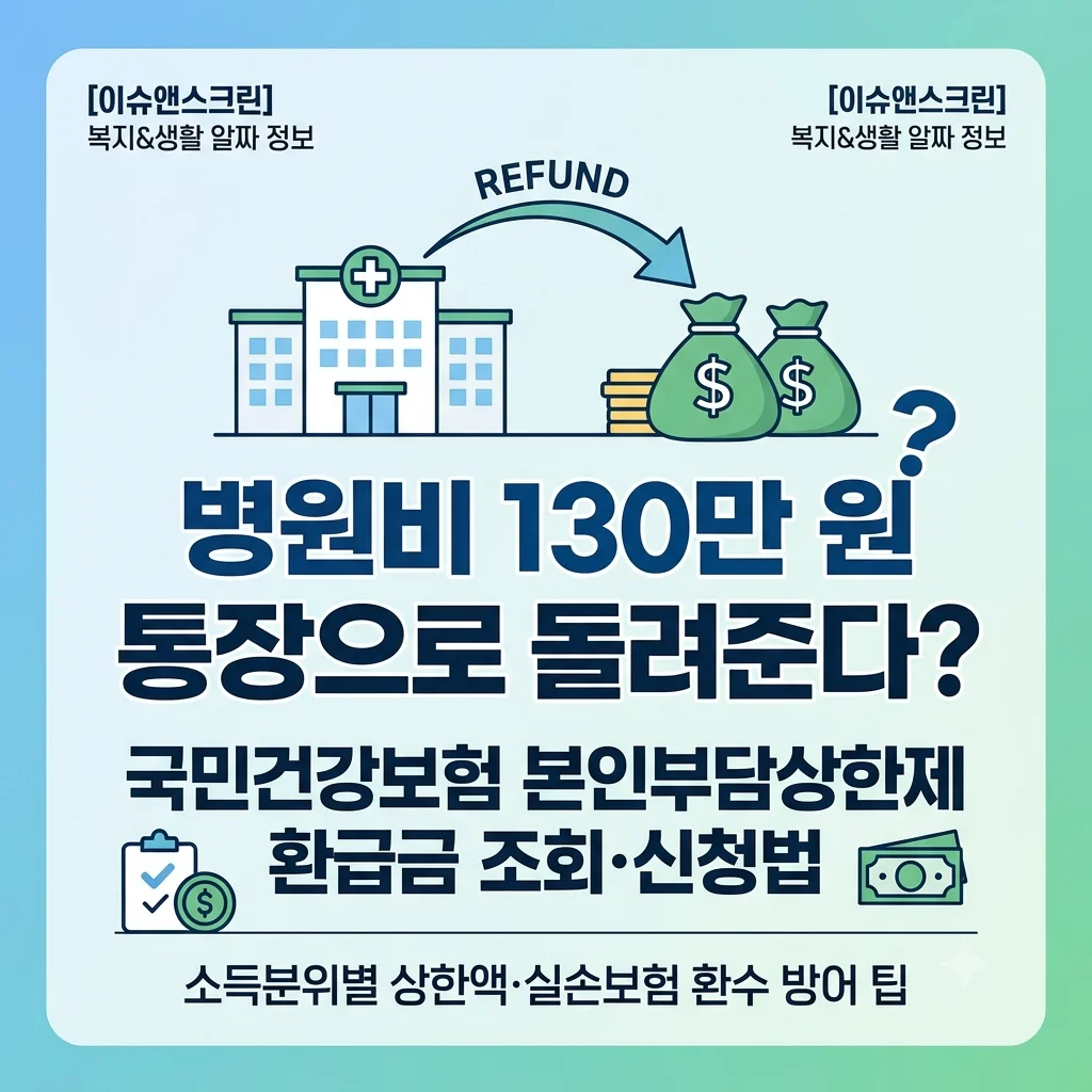 국민건강보험 본인부담상한제 1인당 132만원 사후환급금 조회 및 신청법 총정리
