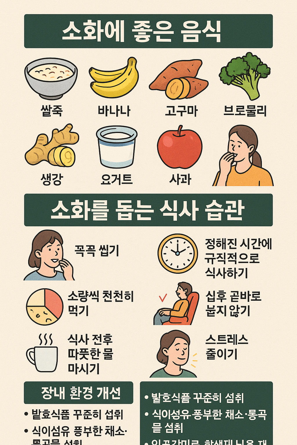 속이 편안해지는 식사법과 소화 잘되는 음식 리스트