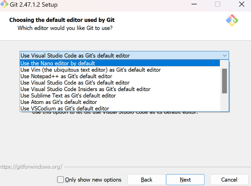 GIT use visual studio code 선택화면