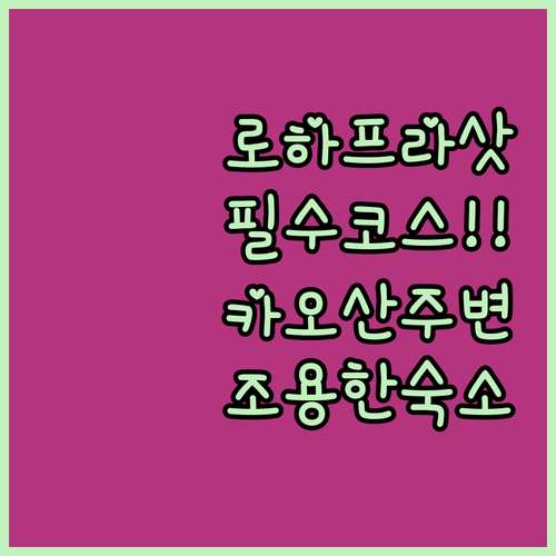 로하프라삿 사원 탐방 코스와 카오산 ..