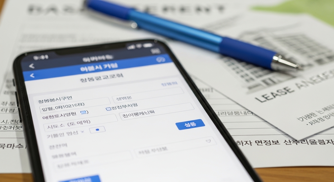 모바일로 환급 신청하는 모습