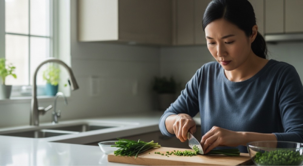 상황에 맞게 부추를 조리