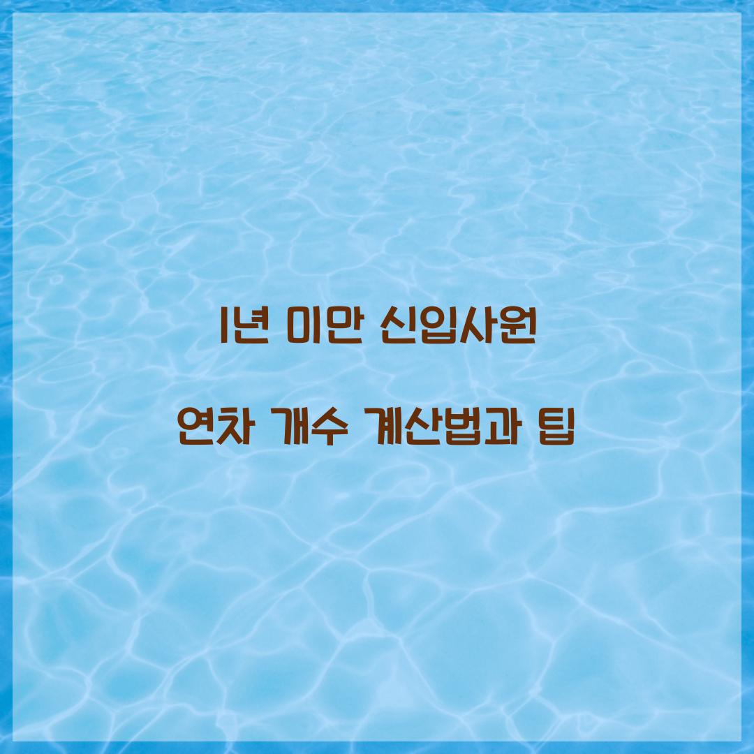 1년 미만 신입사원 연차 개수 계산
