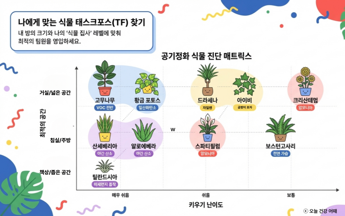 나에게 맞는 공기 정화 식물 찾기