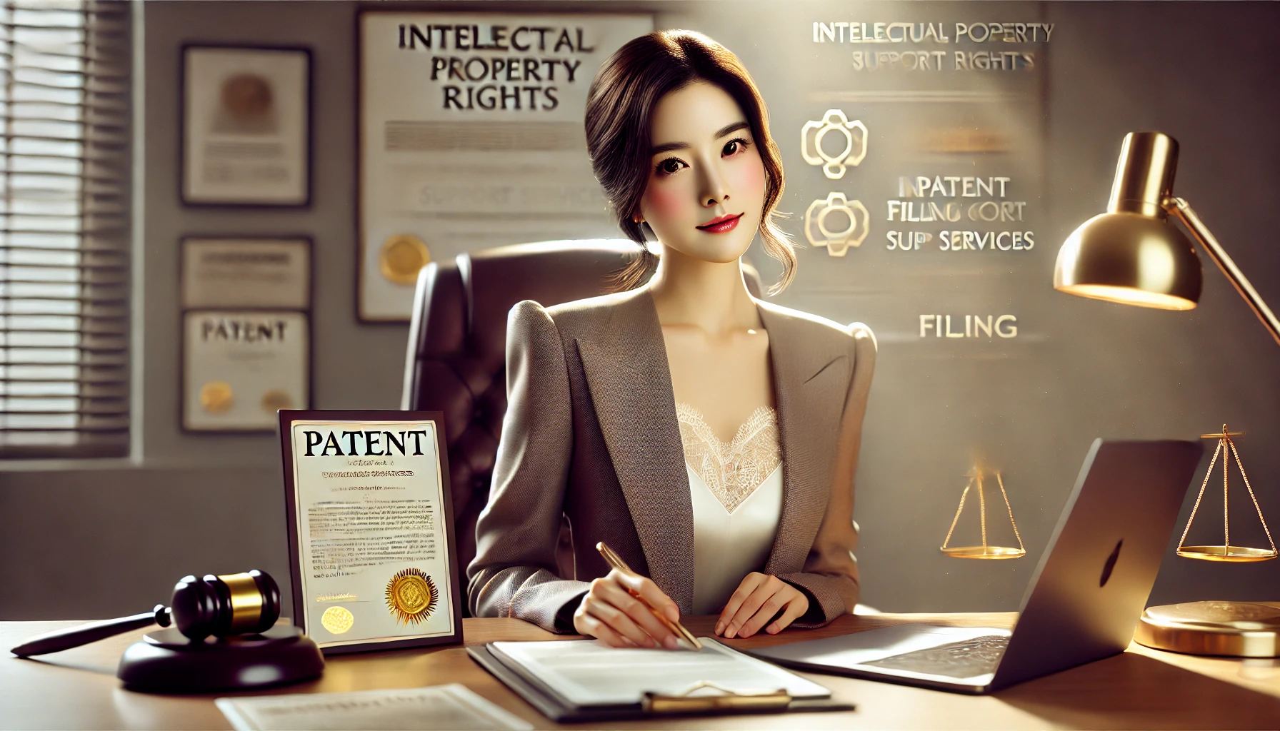 특허청 산업재산권 출원 지원 제도 확인하는 이미지