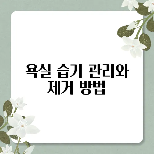 욕실 습기 관리와 제거 방법