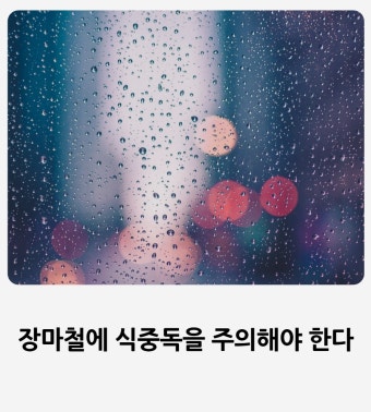 장마철 식중독 조심! [여름철 건강을 지키는 똑똑한 위생관리법]