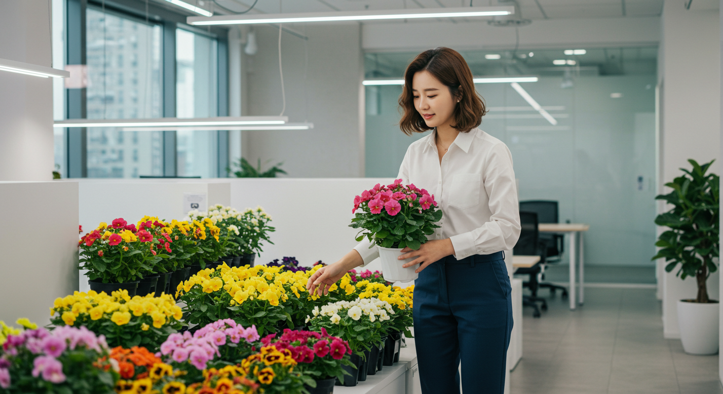 사무실 파티션 화분