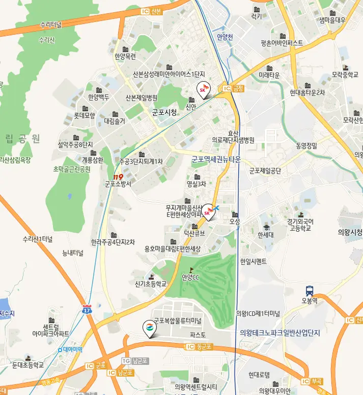 군포시 24시 주유소 위치