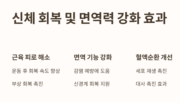 신체 회복 및 면역력 강화