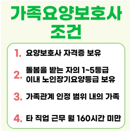 가족요양보호사조건