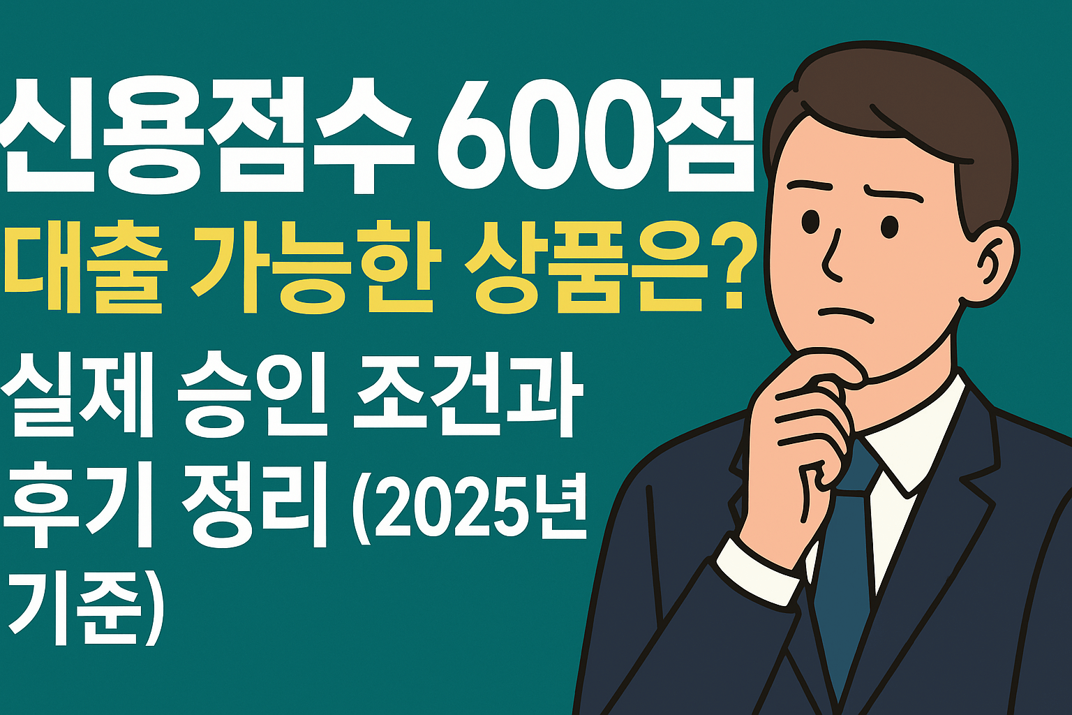 신용점수 600점, 대출 가능한 상품은? 실제 승인 조건과 후기 정리 (2025년 기준)