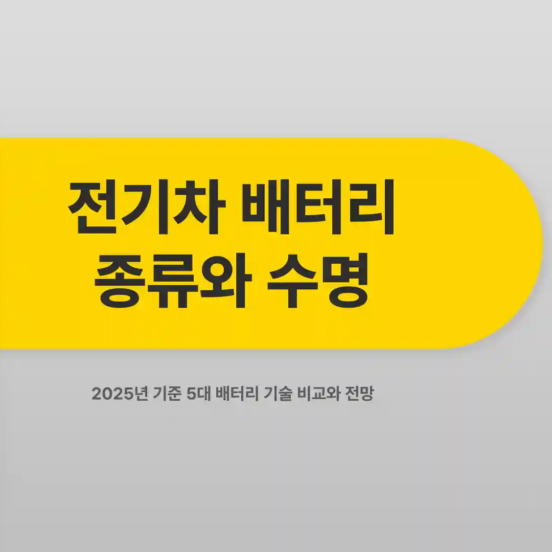 전기차 배터리 종류 수명 특징 장단점