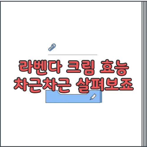 라벤다 크림 효능 차근차근 살펴보죠
