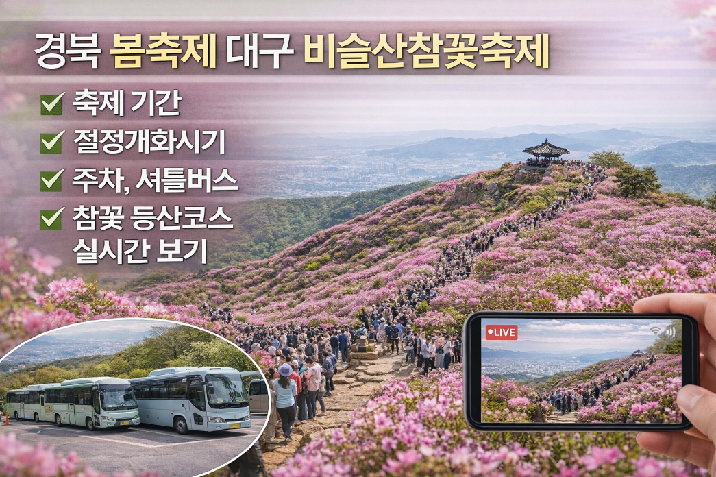 경북 봄축제 대구 비슬산참꽃축제 완벽 가이드 - 절정 시기·주차·셔틀 총정리