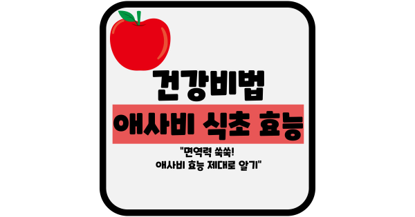 애사비 식초 효능