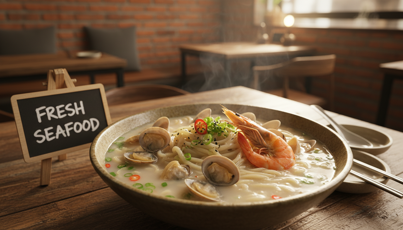 축제 관람 후 즐기기 좋은 태안의 신선한 해물칼국수 한 그릇