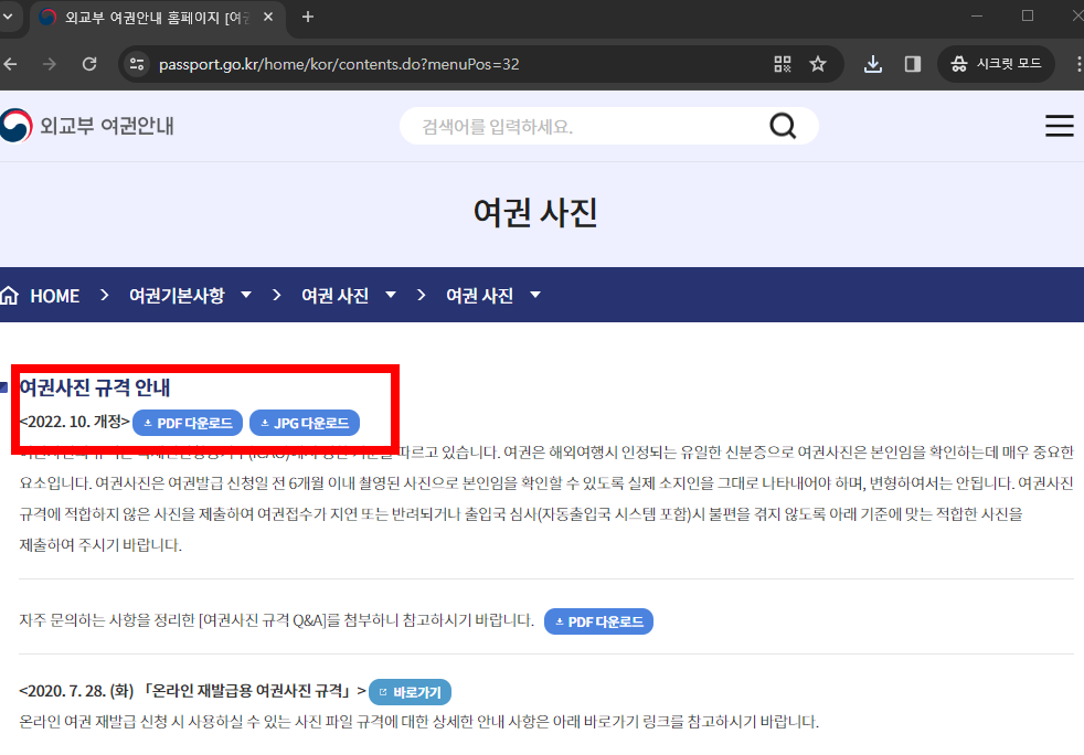 여권사진 규정