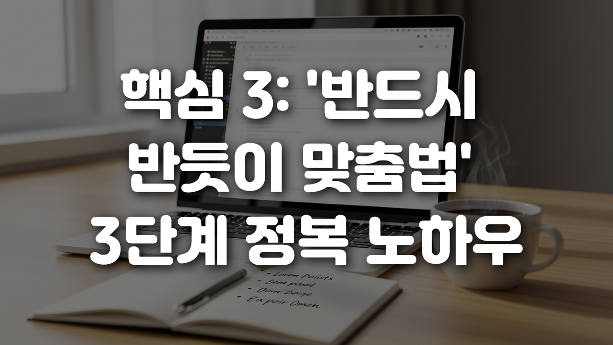 핵심 3 반드시 반듯이 맞춤법 3단계 정복 노하우