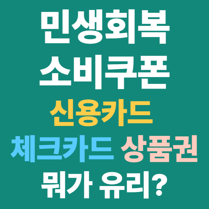 민생회복 소비쿠폰 신용·체크카드, 지역화폐 뭐가 유리