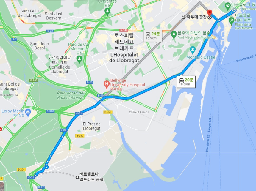 산 하우메 광장 가는길