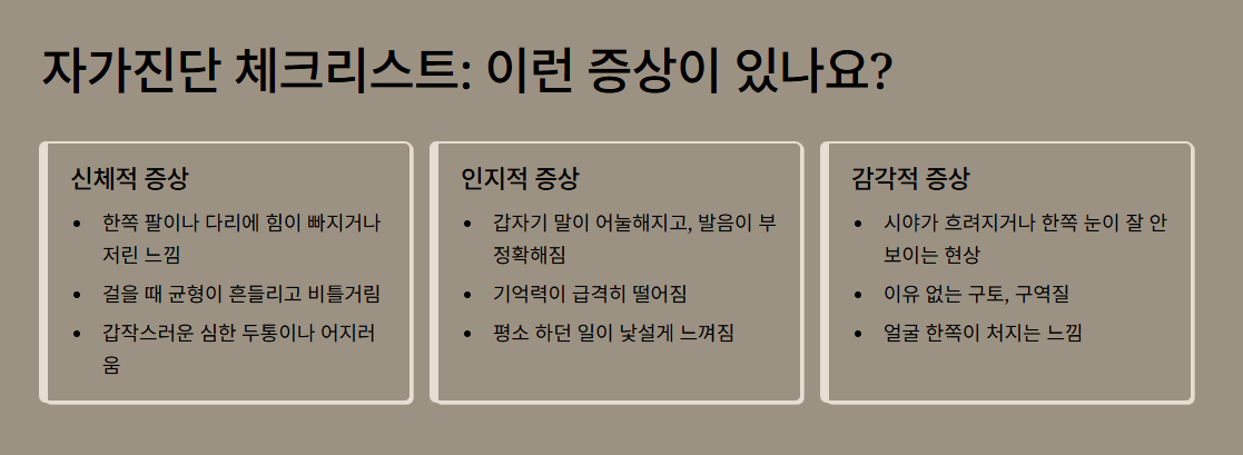 중풍 전조증상 자가테스트