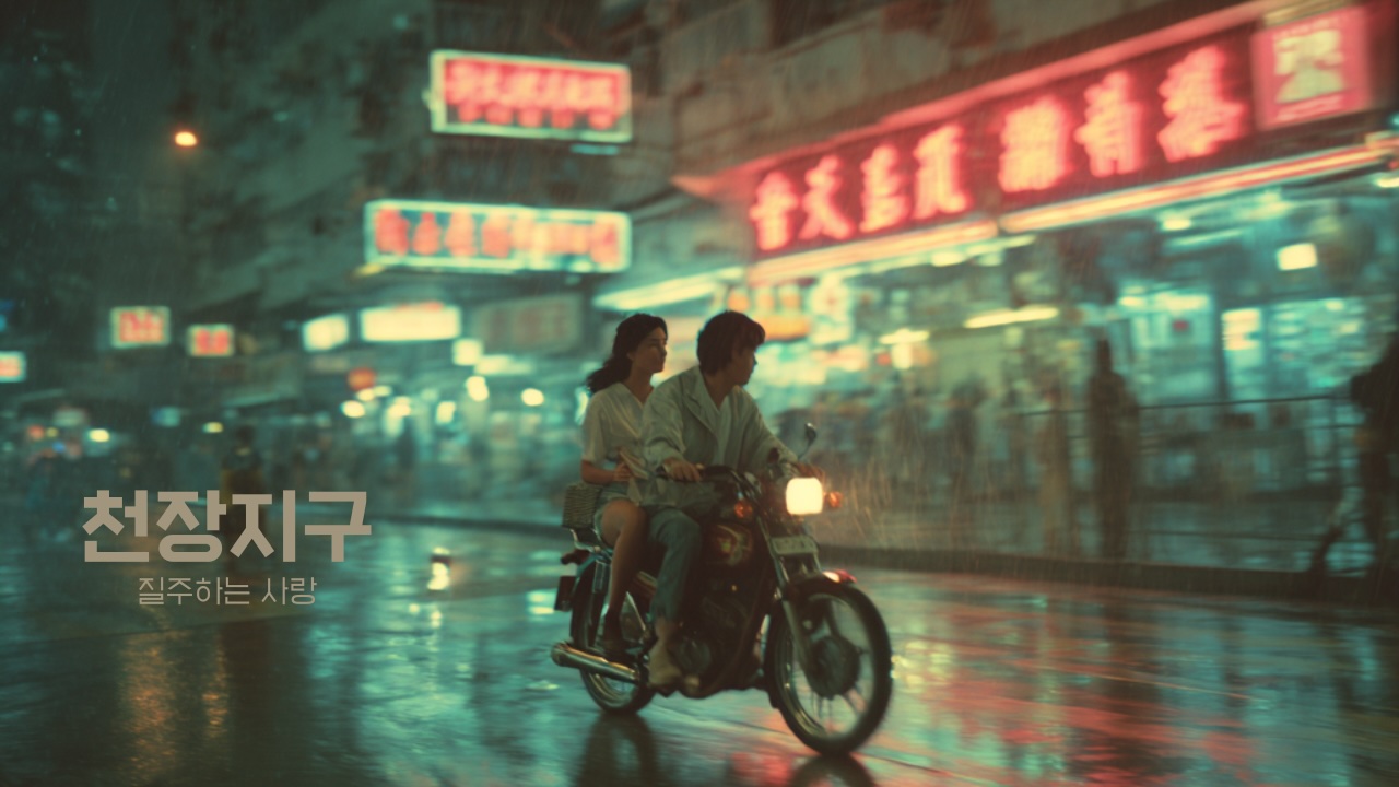 홍콩거리를 연인이 함께 오토바이타이 커스텀썸네일