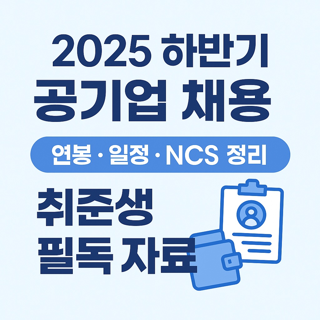 2025 하반기 공기업 채욜 일정 및 준비 전략