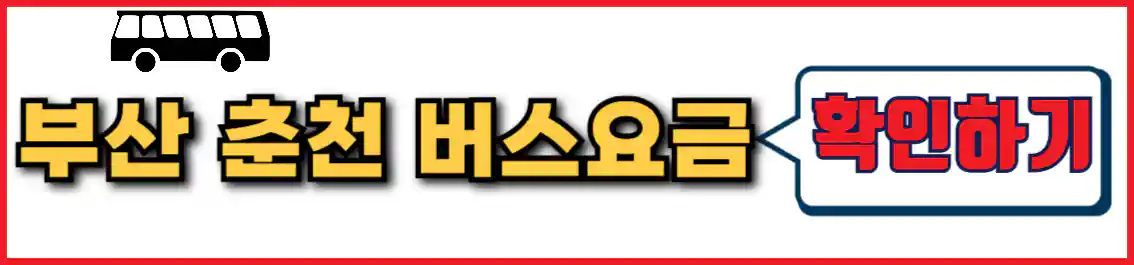 부산 춘천 버스 요금