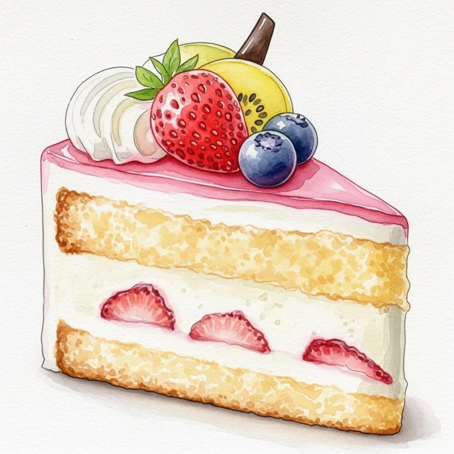 먹음직스러운 부산당의 시그니처 케이크 한 조각