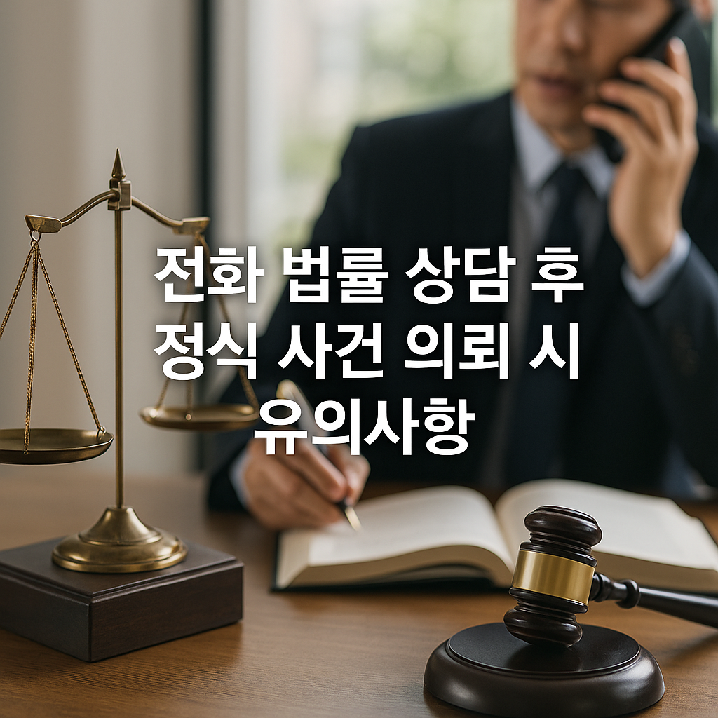 전화 법률 상담 후 정식 사건 의뢰 시 유의사항