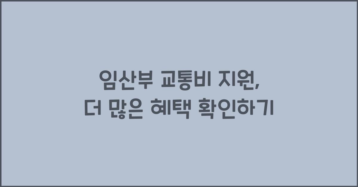 임산부 교통비 지원