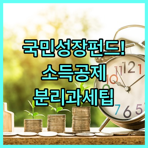 국민성장펀드 소득공제와 배당소득 분리..