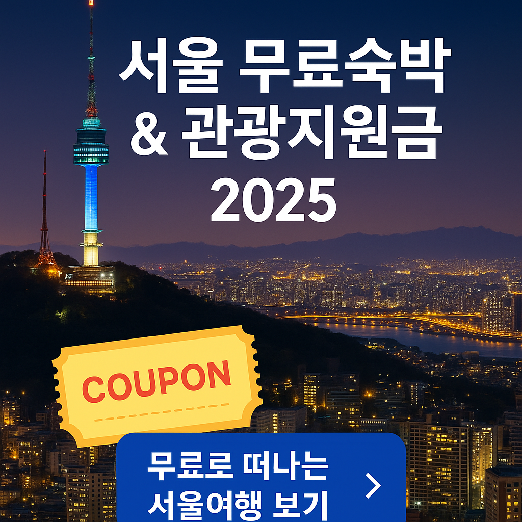 &ldquo;2025 서울 무료숙박 가능한 곳 TOP5｜서울시 공식 무료숙박&middot;무료관광&middot;관광지원금 안내&rdquo;