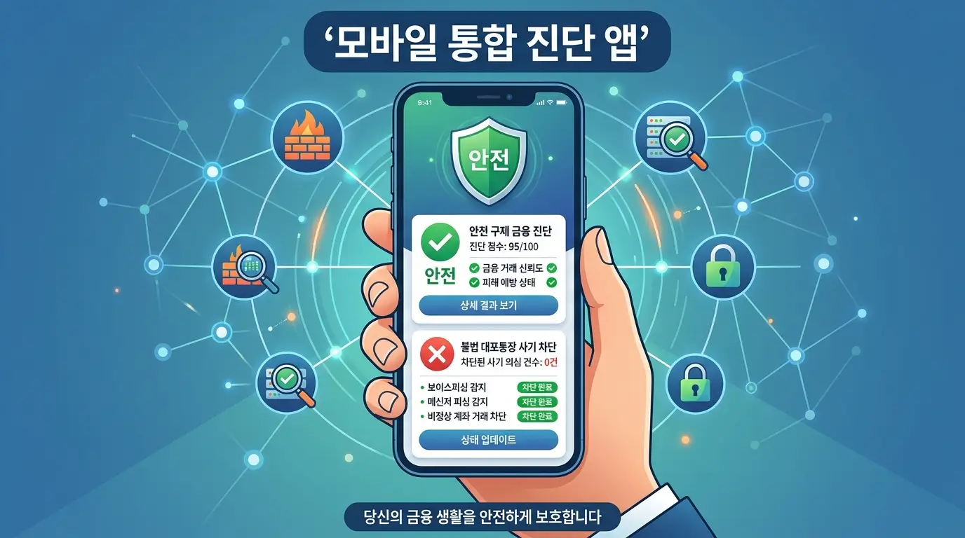 모바일 통합 진단 앱 안전 구제 금융 진단 및 불법 대포통장 사기 차단