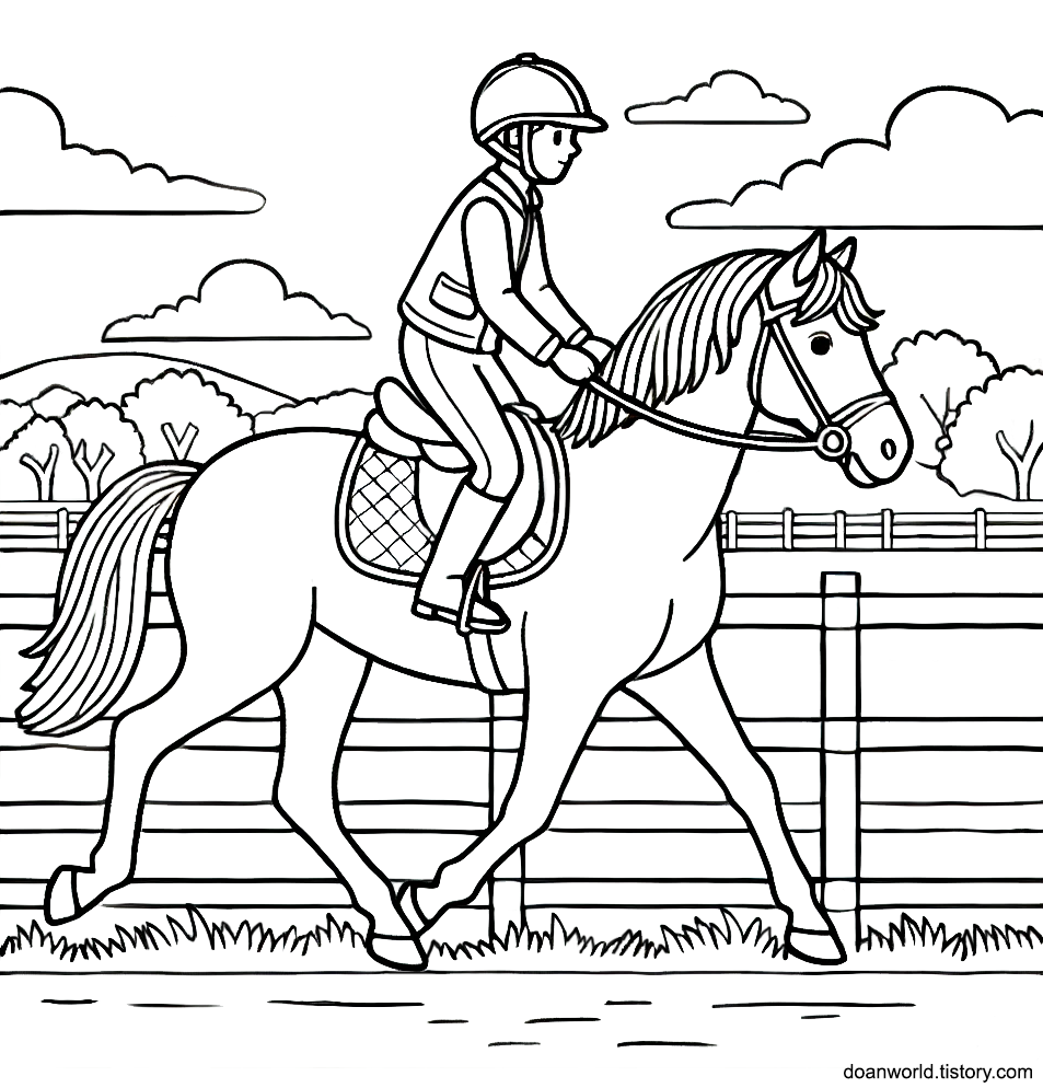승마 색칠공부 도안