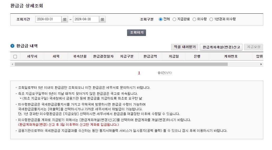 종합소득세 환급금 지급일 신청 방법