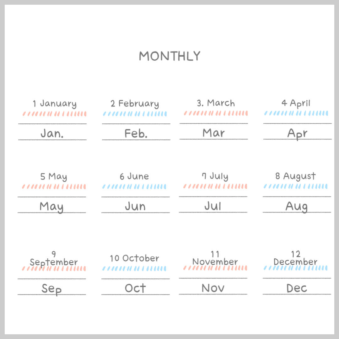 월 영어 약자(1월~12월): 영어 약자 모음 (feat. 요일 약자 표기)