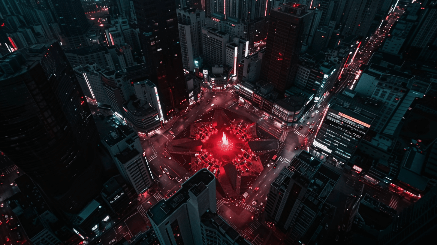 도심-중심의-광장을-하늘에서-찍은-이미지