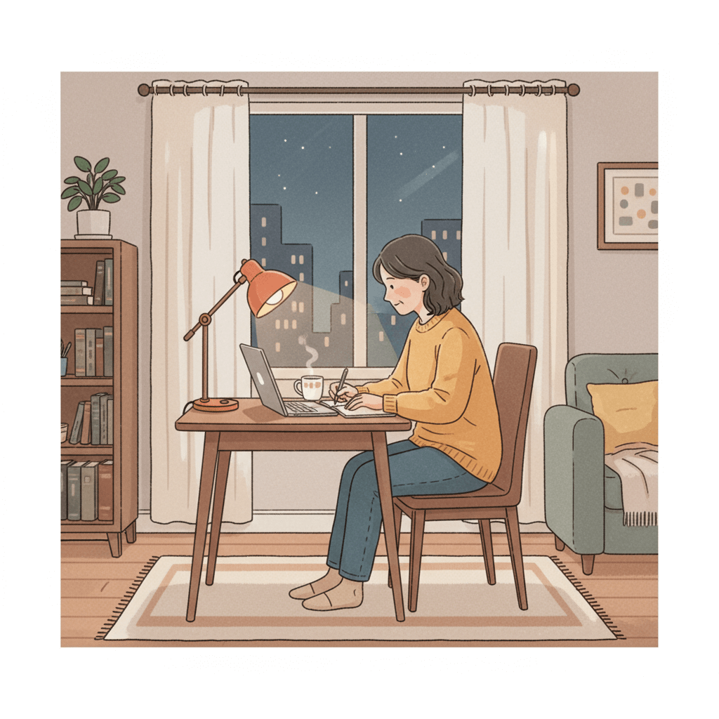 저녁시간 글쓰기