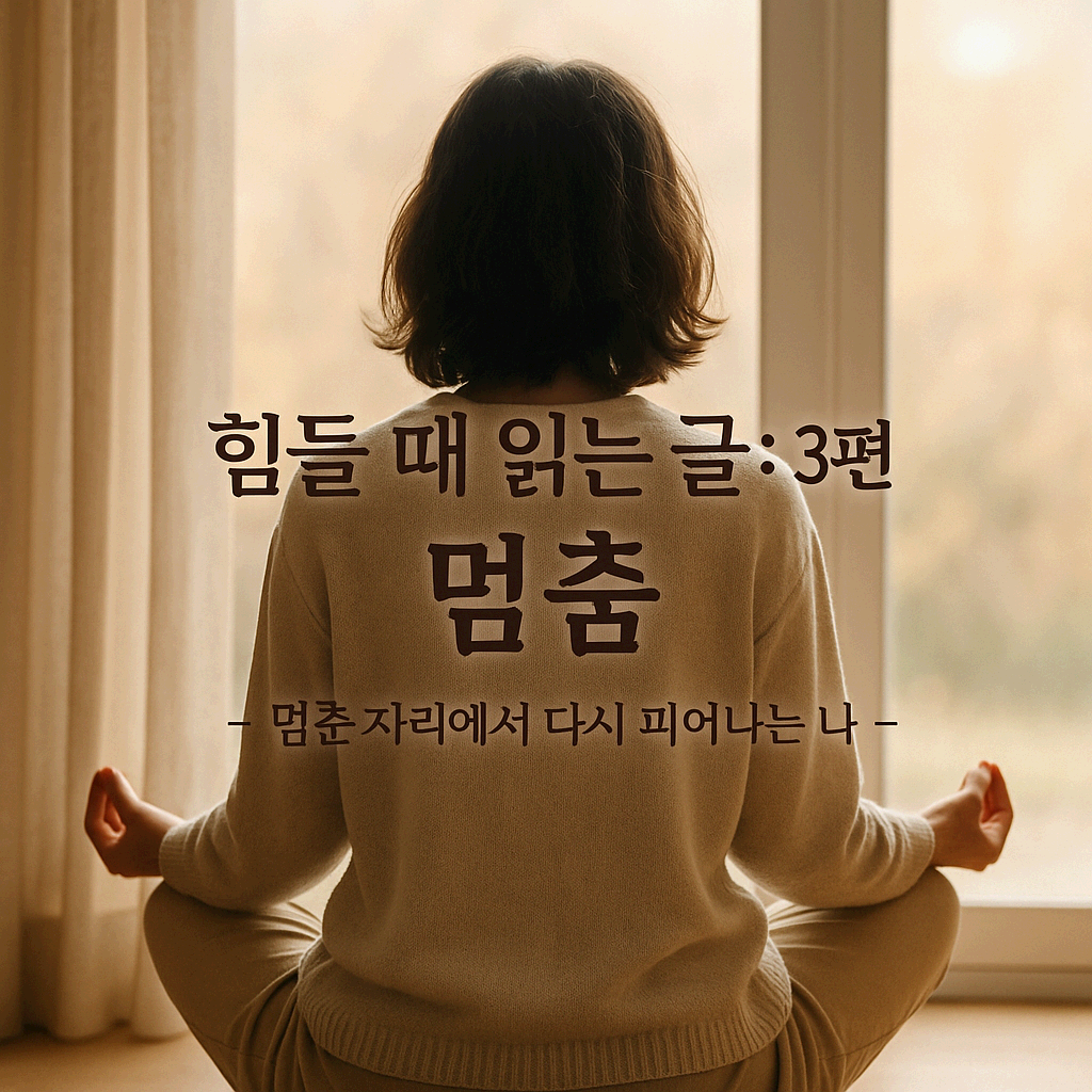 힘들 때 읽는 글: 3편 멈춤 &ndash; 멈춘 자리에서 다시 피어나는 나