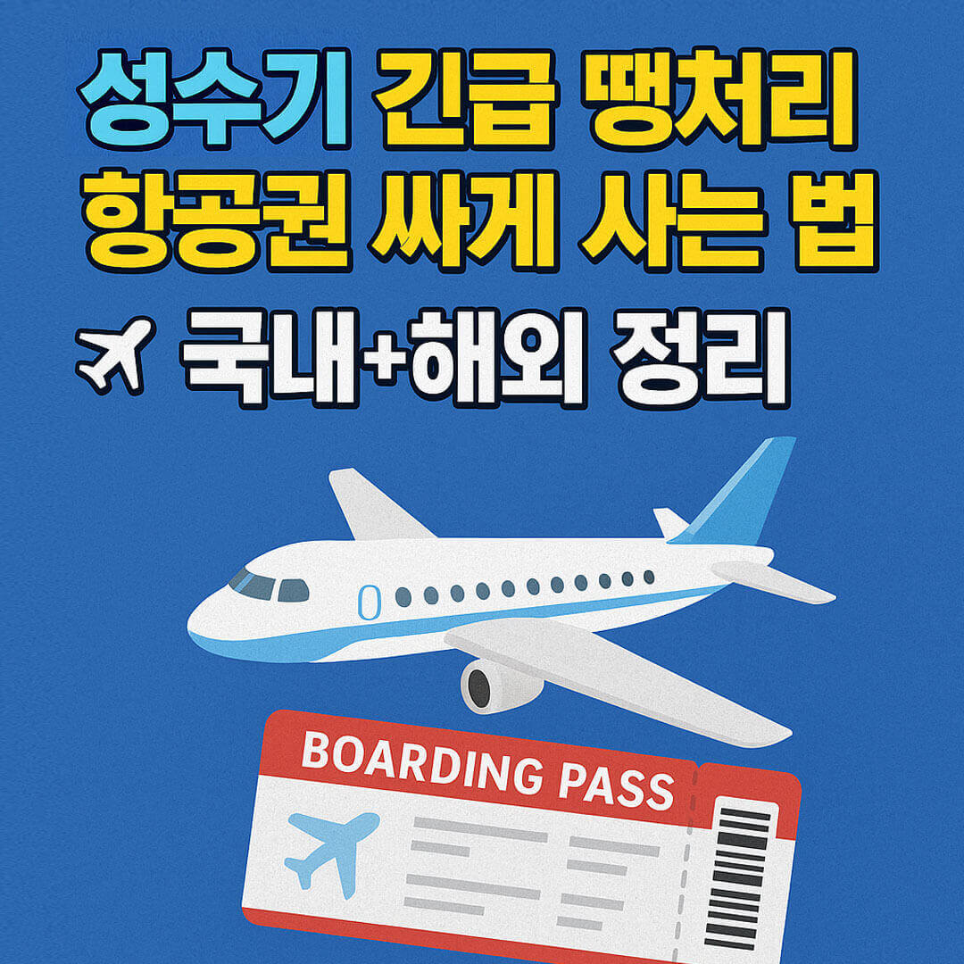 성수기 긴급 땡처리 항공권 싸게 사는 법, 국내 + 해외 정리 !