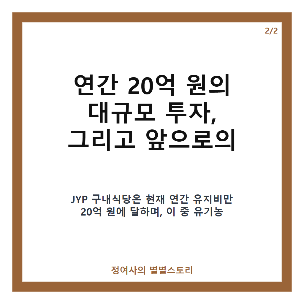 박진영 JYP 구내식당 연간 20억 투자로 완성한 건강한 유기농 식단 이야기 카드뉴스 4