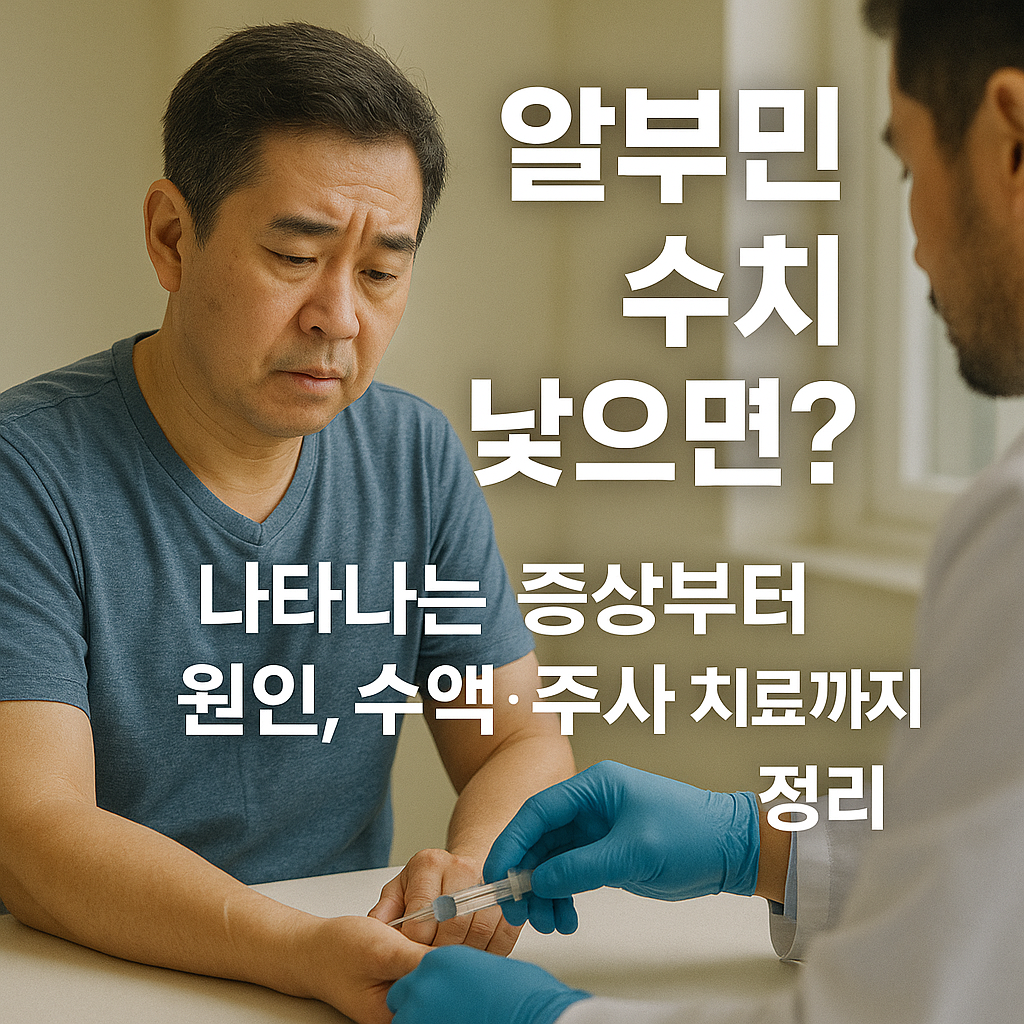 알부민 수치 낮으면? 나타나는 증상부터 원인, 수액·주사 치료까지 정리!