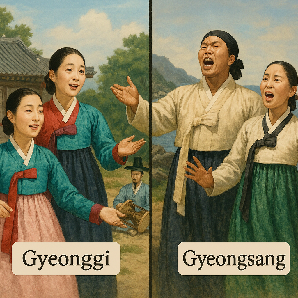 경기도와 경상도의 음악문화 특성의 차이