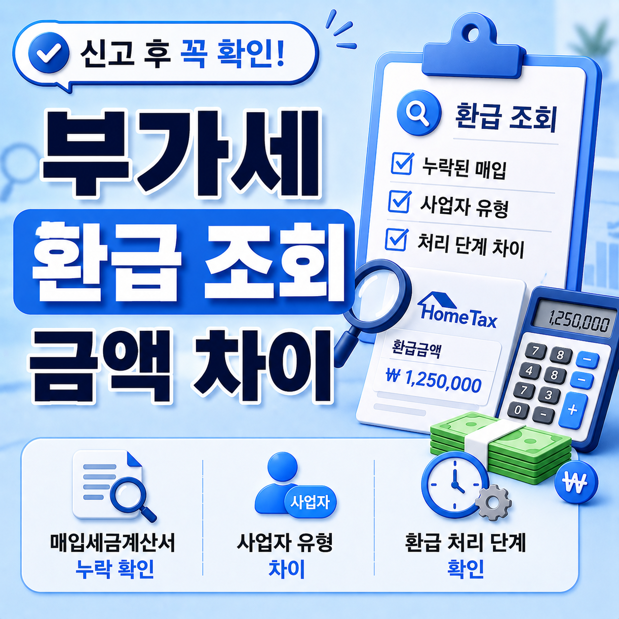 부가세 신고 후 환급 금액이 달라지는 조건 안내